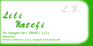 lili matefi business card