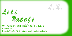 lili matefi business card